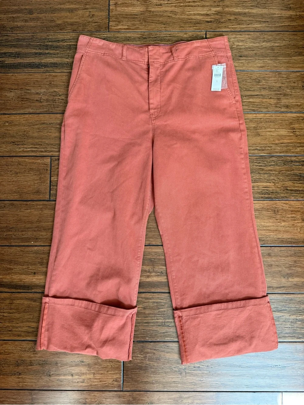 NWT Pilcro Anthropologie Relaxed Cuff Pants Orange Size 34 Boho